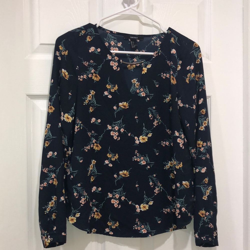 Women Long Sleeve Floral Blouse